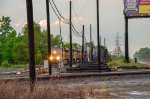UP AC45CCTE locomotive leading a train in the Yard